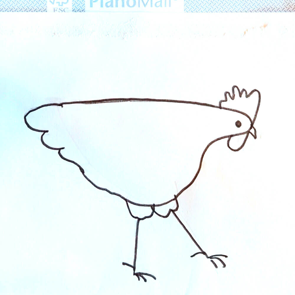 Monatsidee Juli: einfach Hühner zeichnen - Malen mit Marlies, Fanas